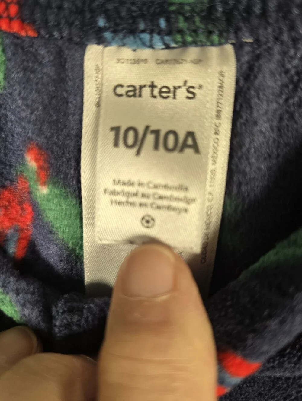 Carter's Gray Long Sleeve T-Rex Christmas 2 Piece Pajama Set Boys Size 10